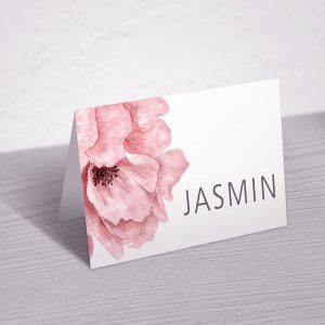 Blush pink flower place card
