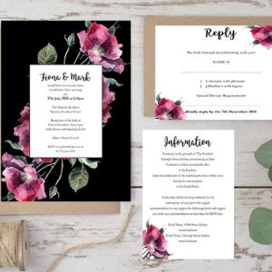 Botanic flower wedding invitation package